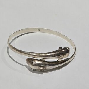 925 sterling Silver Dolphins Design heavy Bracelet
